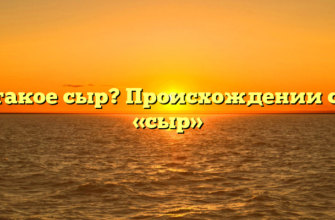 Что такое сыр? Происхождении слова «сыр»