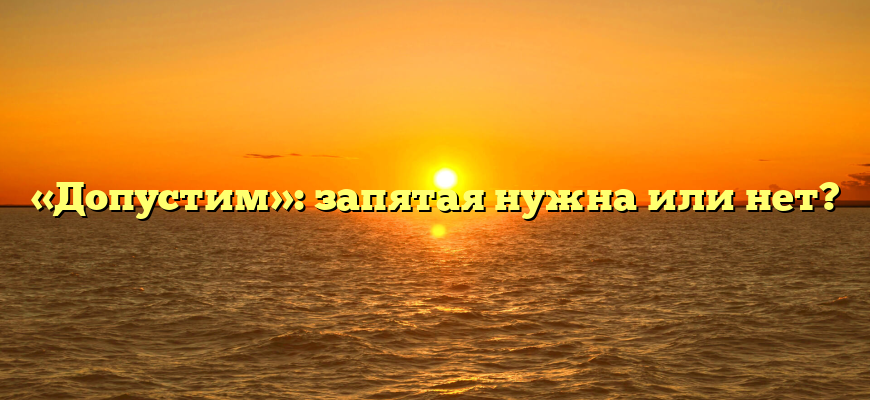 «Допустим»: запятая нужна или нет?