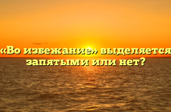 «Во избежание» выделяется запятыми или нет?